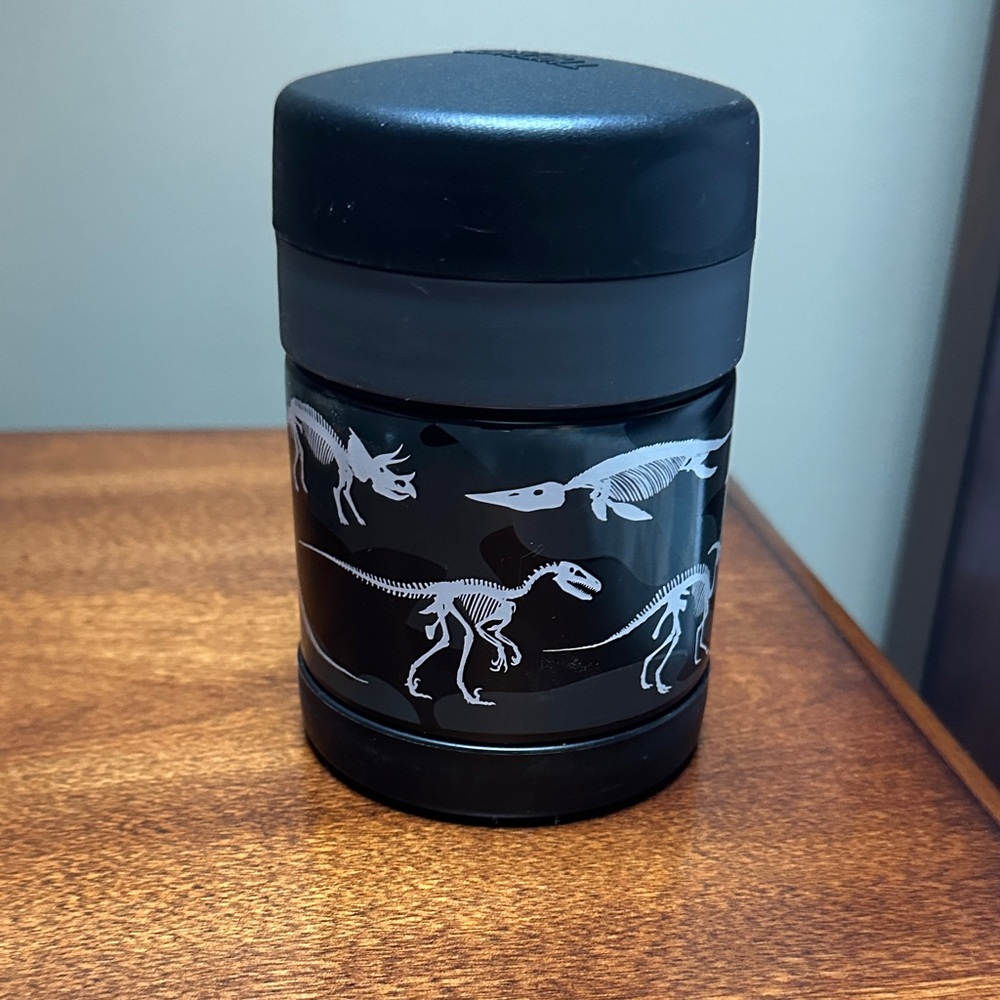 Black Dinosaur Thermos Container